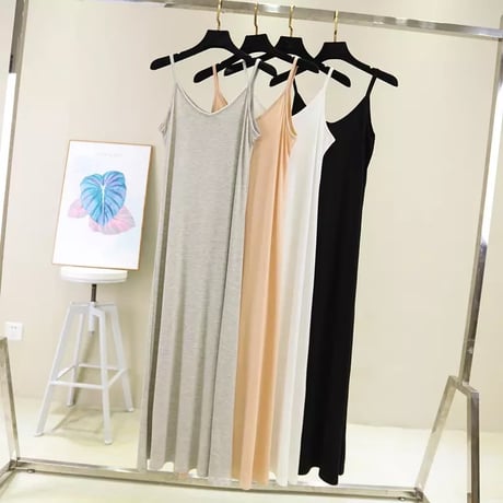 【mimi.long丈】インナー サテンキャミソール 4色展開