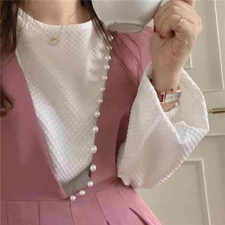 サイドパールライン ワンピース 2色展開