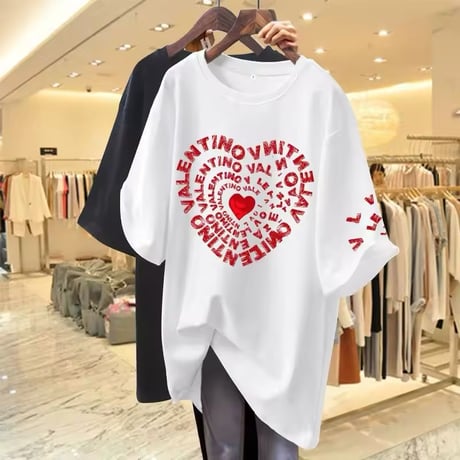 ハートレターオーバーTシャツ 9色展開