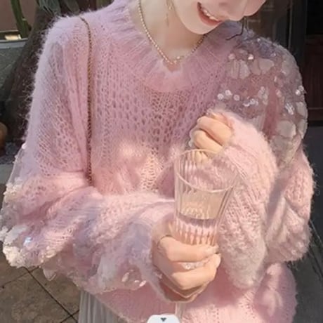 スパンコールラメ ニット 3色展開