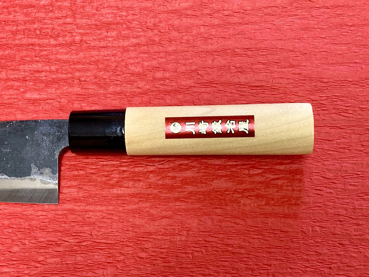 鉄黒打ち三徳包丁/白鋼/刃渡り約13.5㎝ | 川﨑鍛冶屋