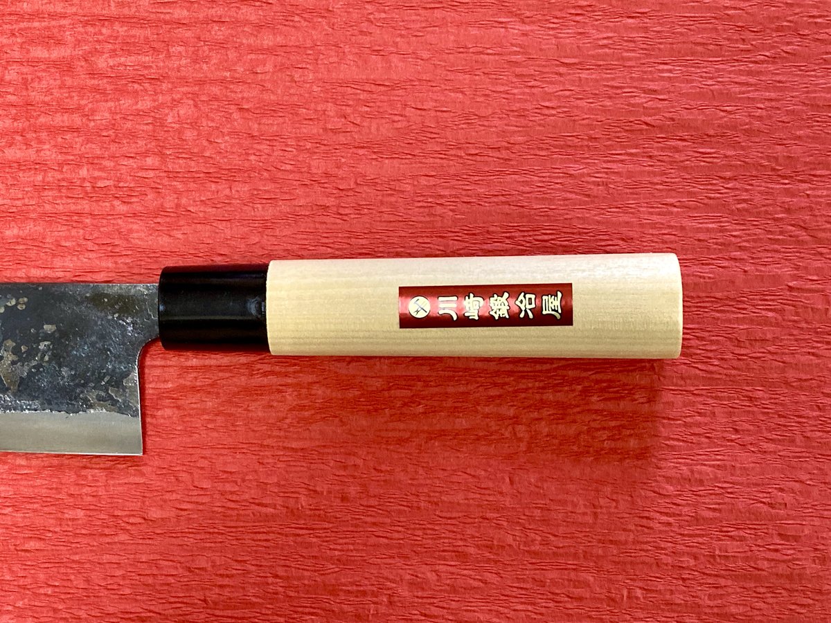 鉄黒打ち三徳包丁/白鋼/刃渡り約16㎝ | 川﨑鍛冶屋 鉄黒打ち三徳包丁/白鋼/刃渡り約16㎝ | 川﨑鍛冶屋