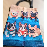 犬　トートバッグ　エコバックブルー