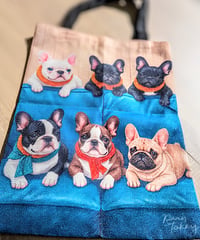 犬　トートバッグ　エコバックブルー