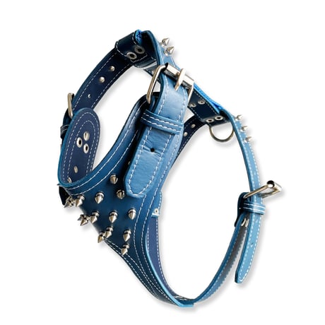 TOP DOG スパイク ハーネス ブルー　M