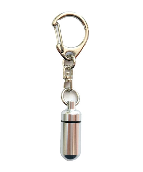 遺骨カプセル（SS）キーホルダー　巾着付き(刻印可)
