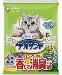 デオサンド オシッコのあとに香りで消臭する砂 ナチュラルグリーンの香り 5L