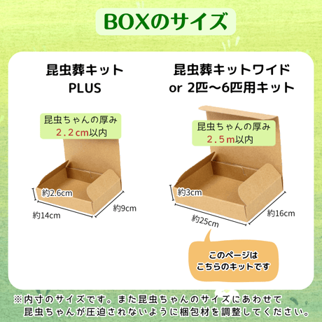 愛ペットの昆虫葬　郵送キットワイド　昆虫ちゃん５匹用（埋葬・ご供養費・郵送料込み）