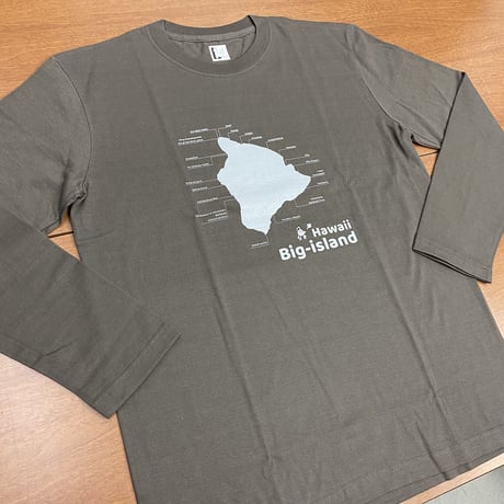 ハワイ島長袖へなTシャツ　行くべし色（チャコール）