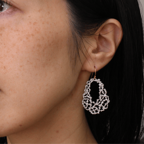 レーシーピアス(drop circle) silver