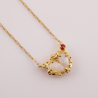 K18 opal heart necklace