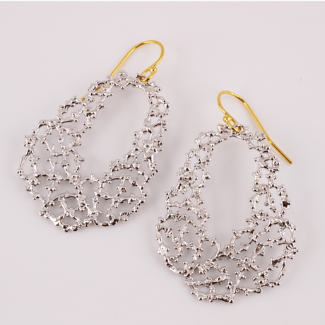 レーシーピアス(drop circle) silver
