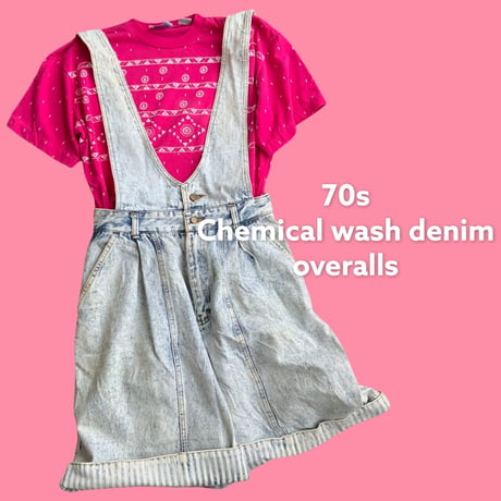 Chemical wash denim  overalls