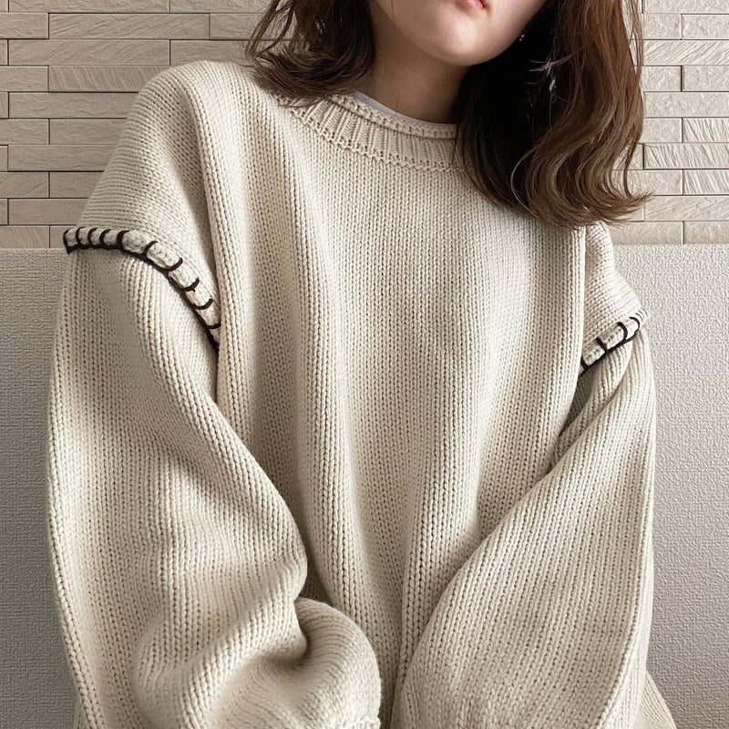 pinue ピヌエ　ハンドステッチニットキャミ＆カーデセット　BEIGE pinue ピヌエ ハンドステッチニットキャミ＆カーデセット BEIGE