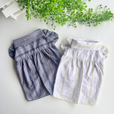 ストライプ刺繍ワンピース