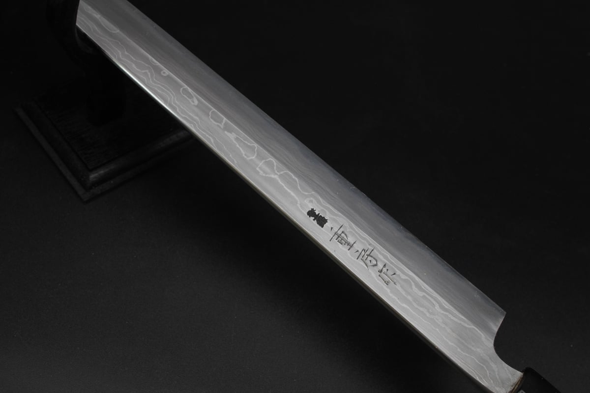 未使用 重房 本霞 柳刃300mm 水牛桂 紙箱入り 白紙柳刃包丁210mm 本霞研ぎ 水牛栗型（本職用） | マルサ研磨巧