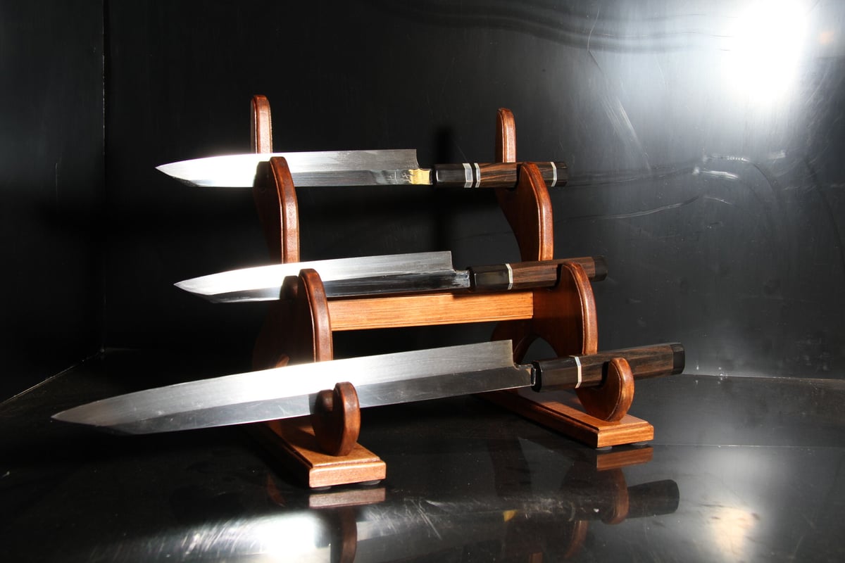 木製包丁掛け３段 注文製作品】三段包丁掛け | 包丁工房 祥