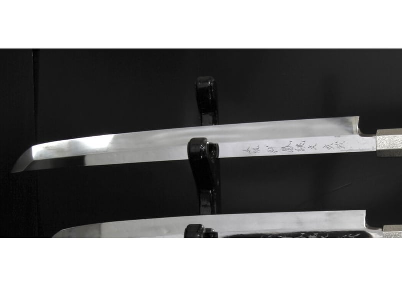 値下げ不可！先丸柳刃包丁　V金10号9寸5 先丸柳刃 V金10号 420mm 全鋼本焼 両鏡面 八角黒檀柄 鞘付き-歌舞伎ナイフ