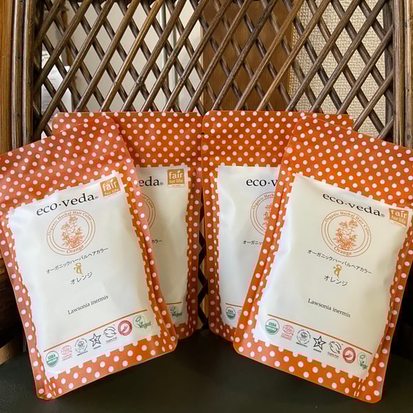 eco.veda オーガニックハーバルヘアカラー オレンジ 100g 5個セット エコヴェーダ 2019オーガニックハーバルヘアカラー オレンジ