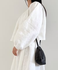 墨染めリネンのパッチワークポシェット