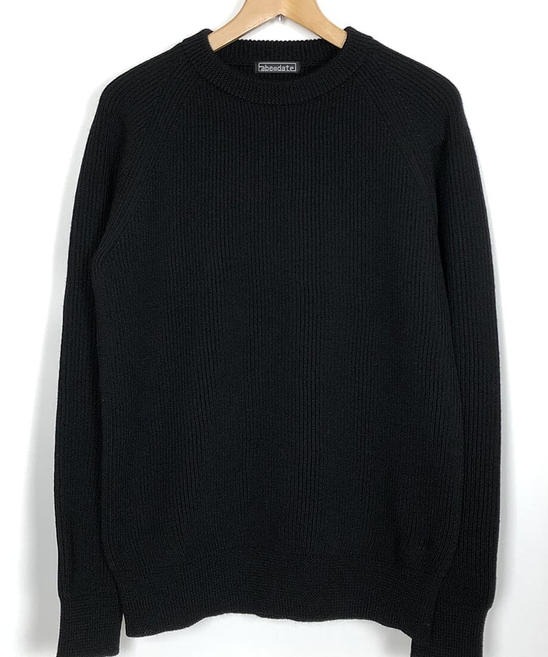 両あぜ編みミドルゲージニット〔ブラック〕 | ABE KNIT 両あぜ編みミドルゲージニット〔ブラック〕 | ABE KNIT