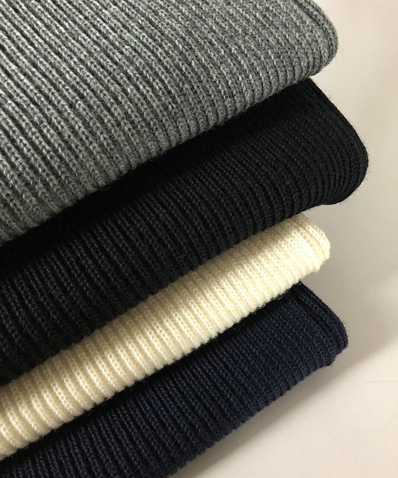 両あぜ編みミドルゲージニット〔ブラック〕 | ABE KNIT