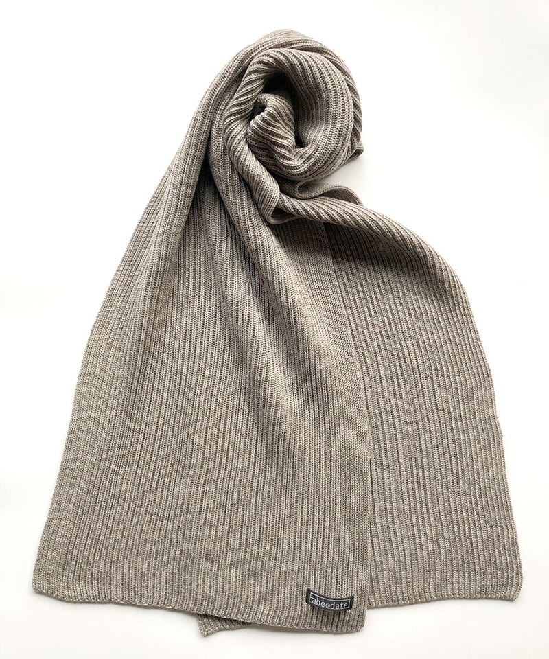 両あぜ編みウールマフラー【グレージュ】 | ABE KNIT
