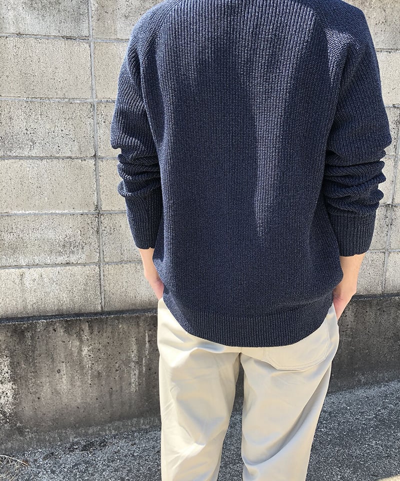 サマーニット】片あぜ編みカーディガン(ネイビー) | ABE KNIT サマーニット】片あぜ編みカーディガン(ネイビー) | ABE KNIT