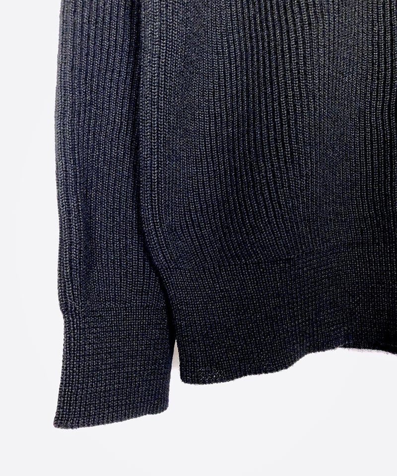 両あぜ編みミドルゲージニット〔ブラック〕 | ABE KNIT