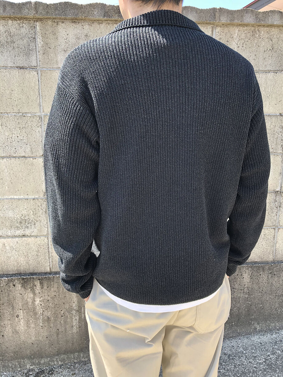 サマーニット】片あぜ編みジャケット（ブラック） | ABE KNIT