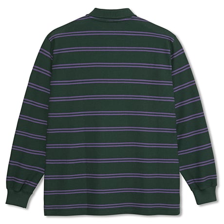 POLAR SKATE CO. "POLO LS SHIRT STRIPE" DARK TEAL / L