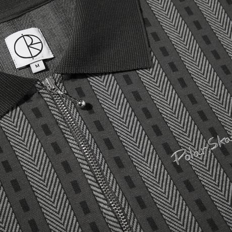 POLAR SKATE CO. "ROAD ZIP POLO SHIRT" GRAPHITE