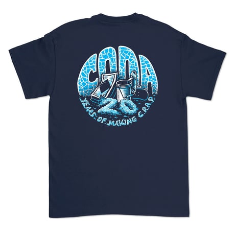 CODA SKATEBOARDS "20 YEARS OF C.R.A.P. TEE" NAVY