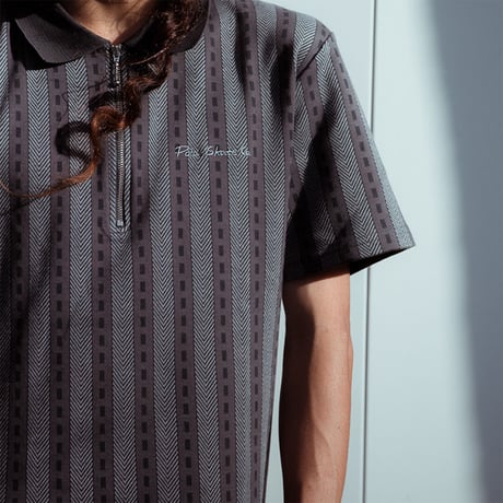 POLAR SKATE CO. "ROAD ZIP POLO SHIRT" GRAPHITE