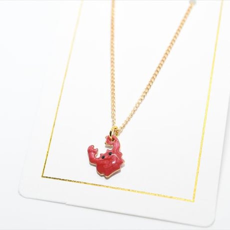 【ハンドメイド】小さな赤カニのネックレス