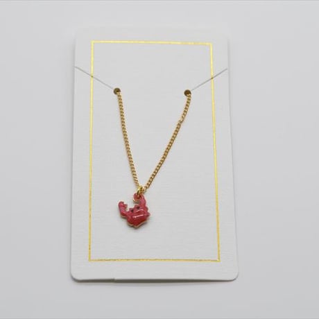 【ハンドメイド】小さな赤カニのネックレス
