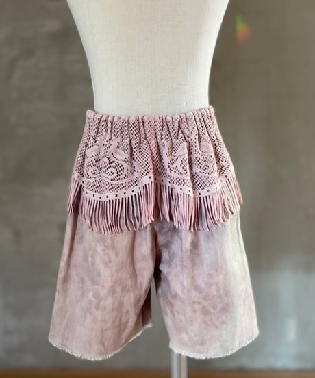 Lace Peplum Bermuda Shorts (sample products) / Kids 120size / Dusty Pink
