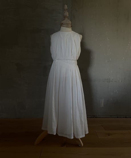 Asymmetry Gather Dress (Sample Product / Kids Size 120) Color: Off White
