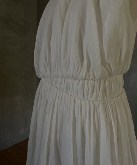 Asymmetry Gather Dress (Sample Product / Kids Size 120) Color: Off White