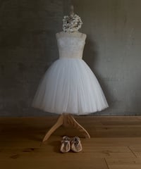 Tulle Ballerina Dress  (Sample Product / Kids Size 120) Color: Ivory & White