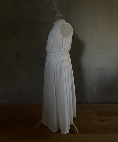 Asymmetry Gather Dress (Sample Product / Kids Size 120) Color: Off White