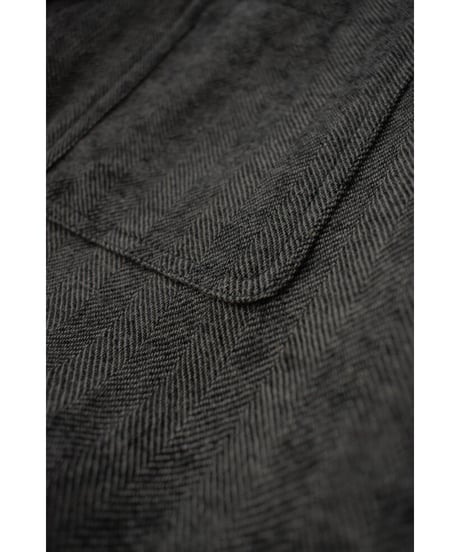 Mother coat (sample products)/ Adult / charcoal gray×herringbone