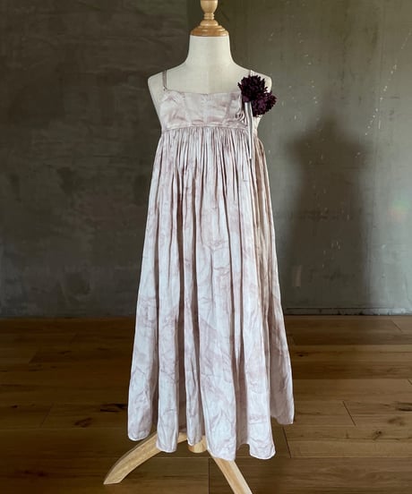 Yoke Gathered Cami Dress “gathered skirt”(sample products) / Kids120size / Dusty Pink