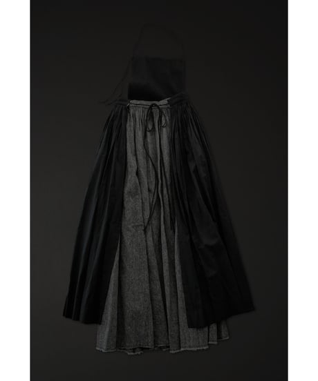 Tablier skirt /Adult / black×gray