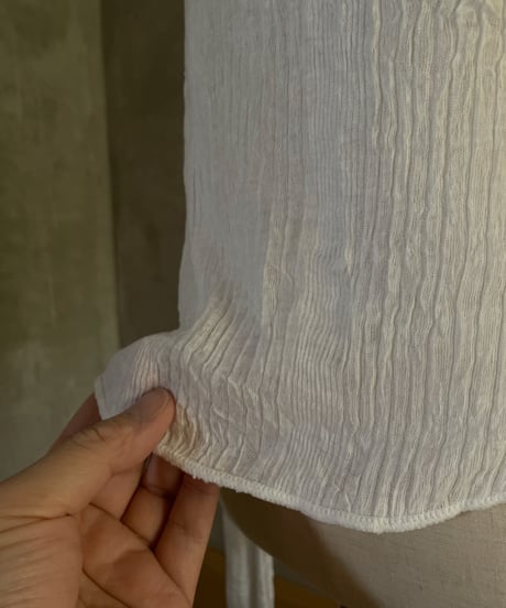 Washer Rib Long Sleeve Tee（Adult） (Sample Product / Free Size) Color: Off White