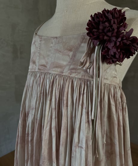 Yoke Gathered Cami Dress “gathered skirt”(sample products) / Kids120size / Dusty Pink