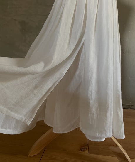 Asymmetry Gather Dress (Sample Product / Kids Size 120) Color: Off White