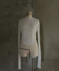 Washer Rib Long Sleeve Tee（Adult） (Sample Product / Free Size) Color: Off White