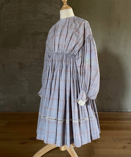 Communion dress (sample products) / Kids 120size / Blue Check Pattern
