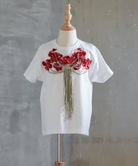T-shirt Poppy Field / Kids 120size / White